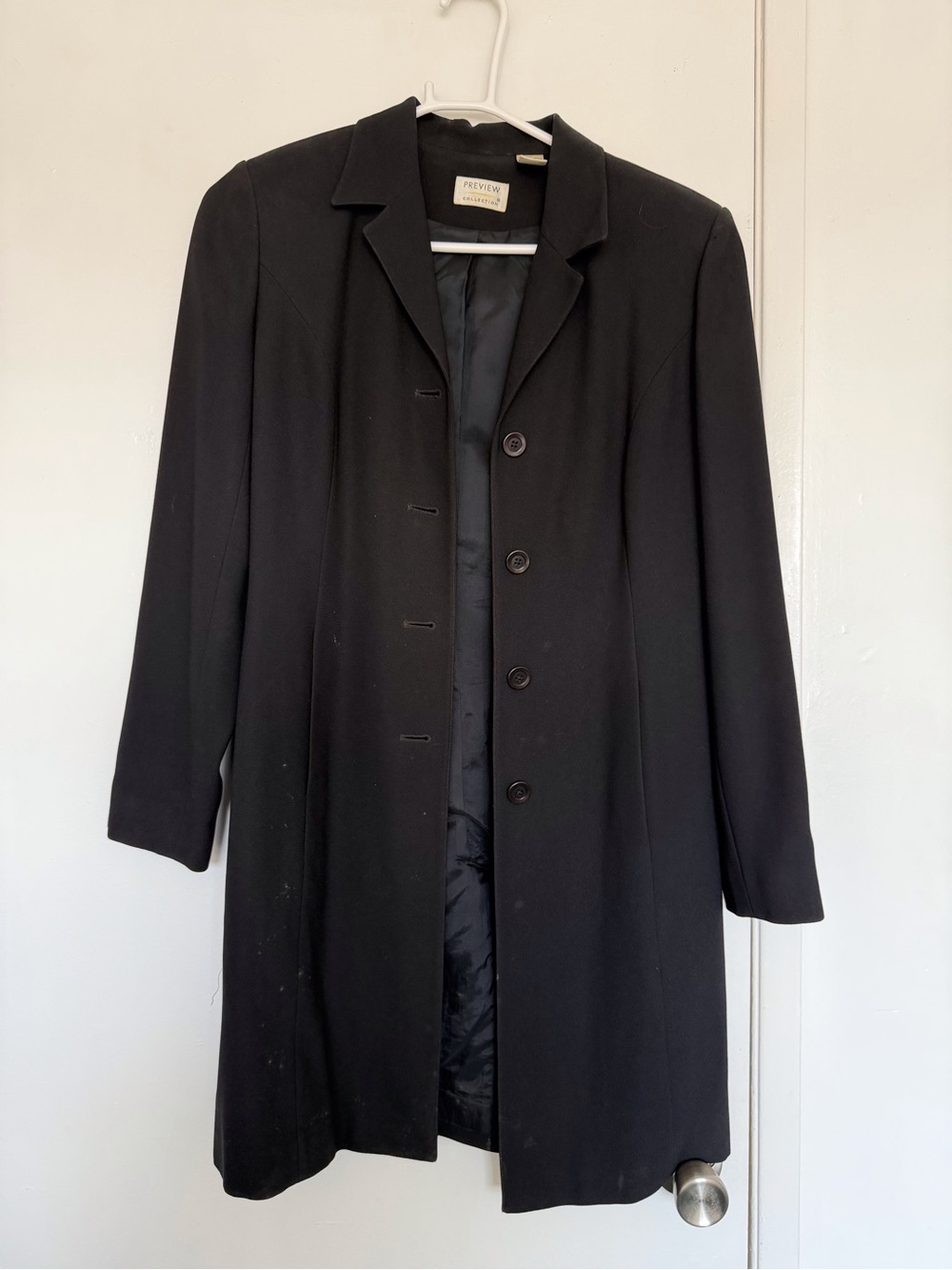 Preview Collection Black Long Women's Trench Coat